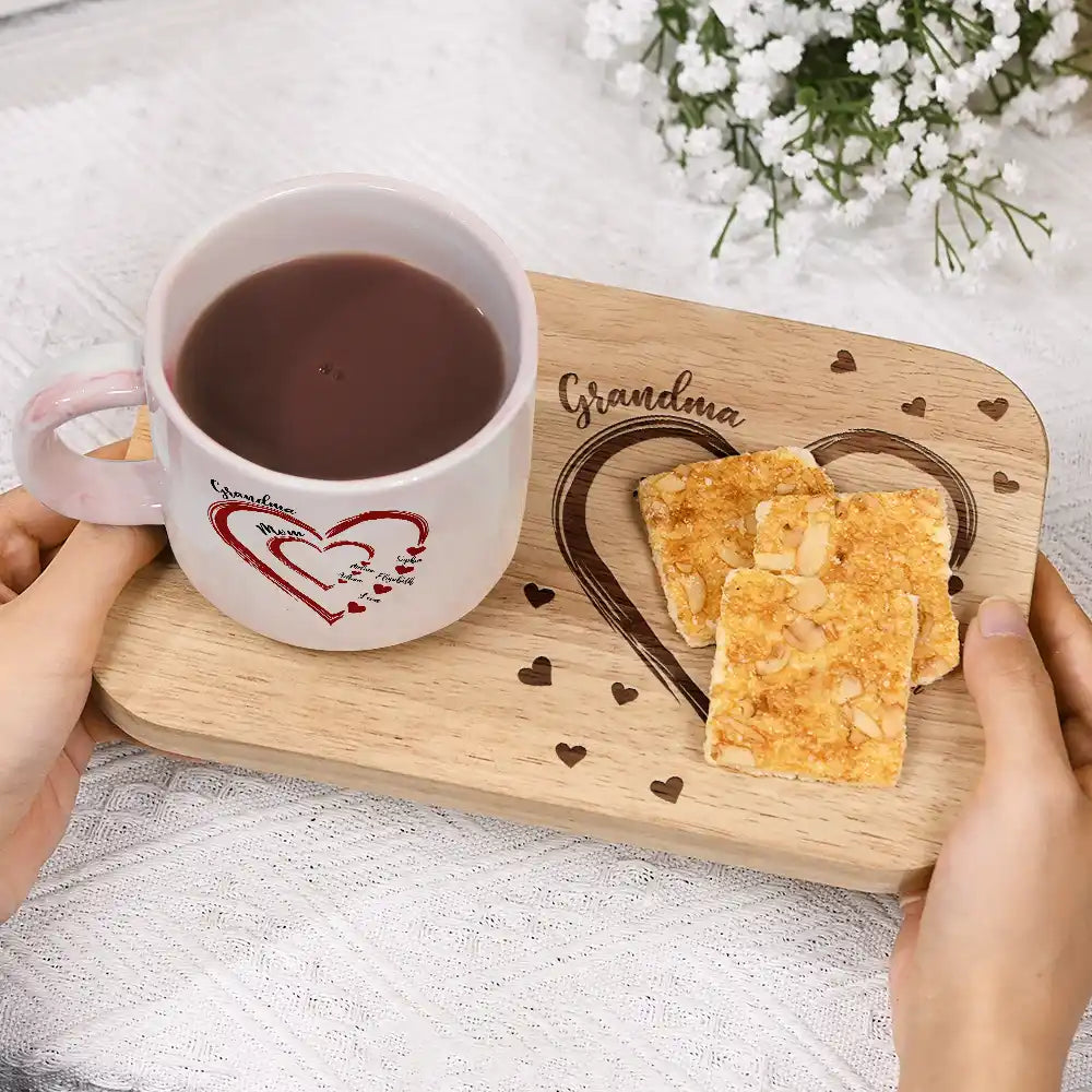 Mom Grandma Sweethearts - Personalized Combo Marble Mug & Serving Board