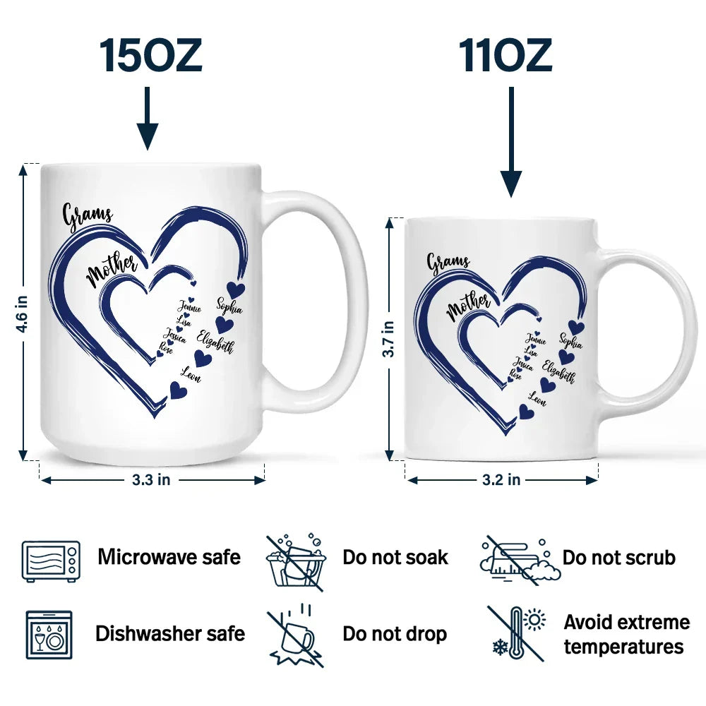 Mom Grandma Sweethearts - Personalized Mug