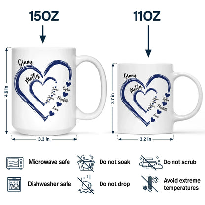 Mom Grandma Sweethearts - Personalized Mug
