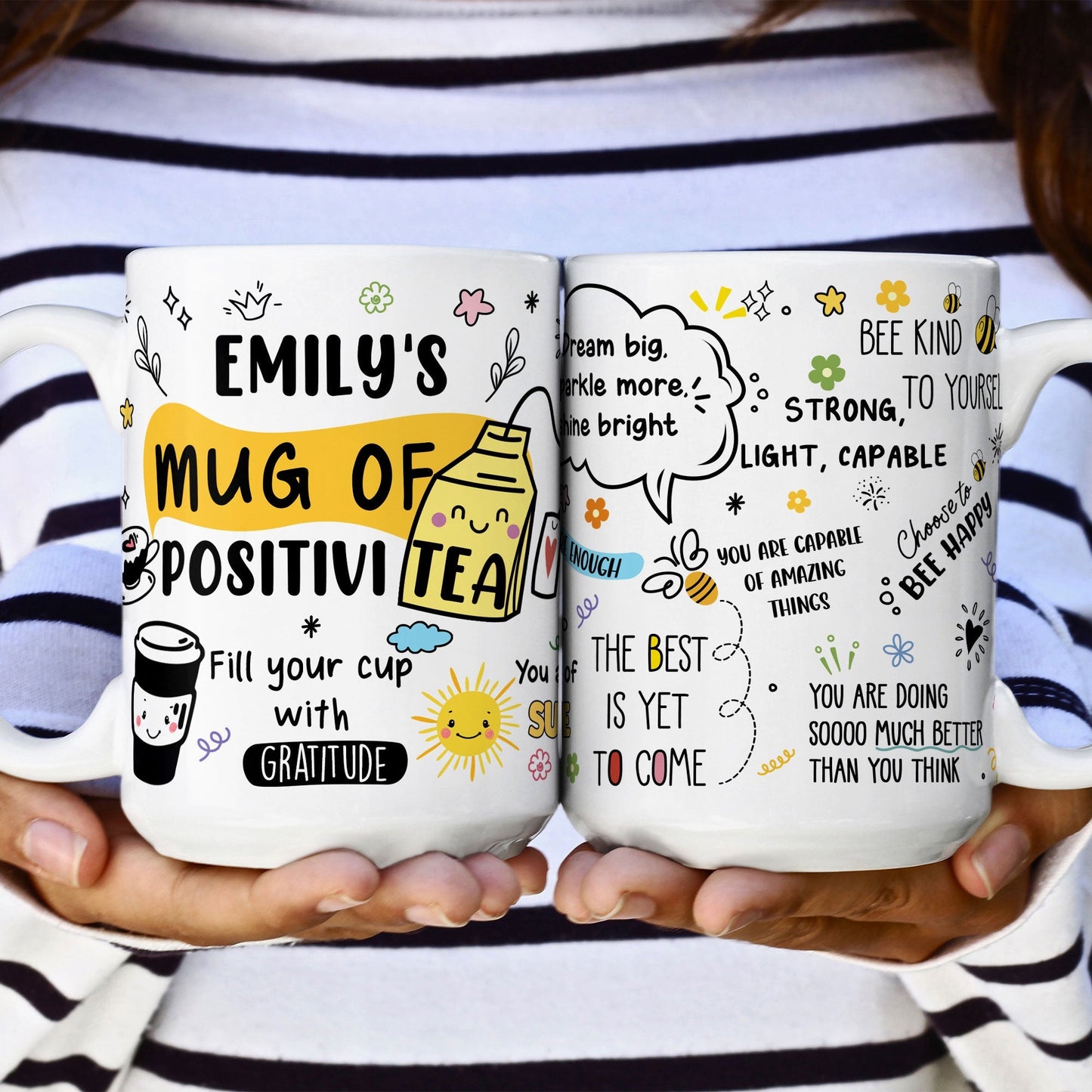 Motivational Mug - Mug Of Positivitea - Gifts For Friend, Daughter, Mom, Sister - Personalized Mug