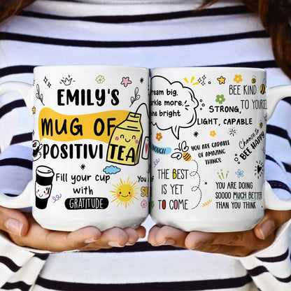 Motivational Mug - Mug Of Positivitea - Gifts For Friend, Daughter, Mom, Sister - Personalized Mug