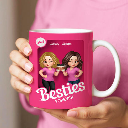 Besties Partner In Crime Pink 3D Effect Action Figure Personalized Mug