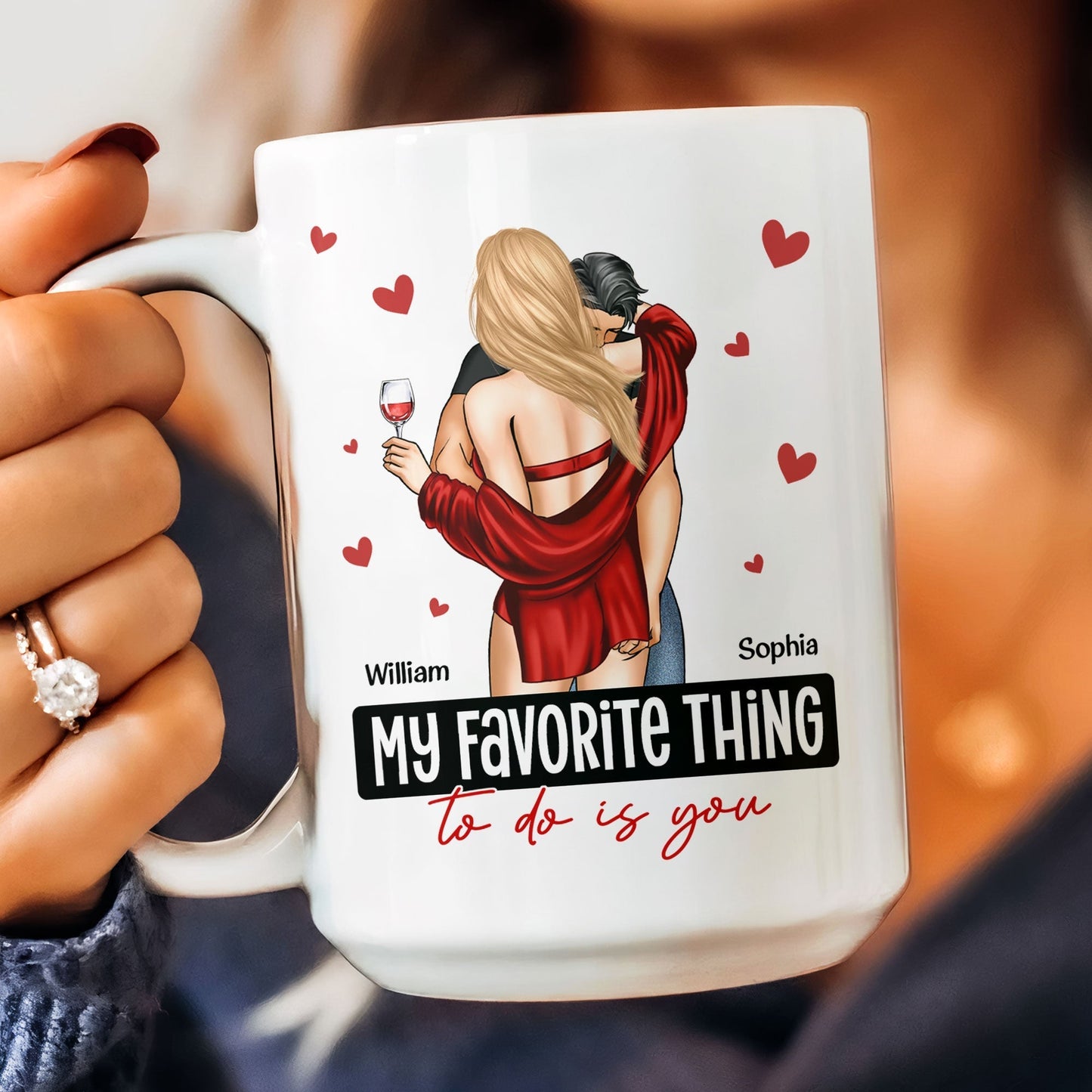 My Favorite Thing To Do Is You - Personalized Mug - Anniversary Gifts For Her, Him