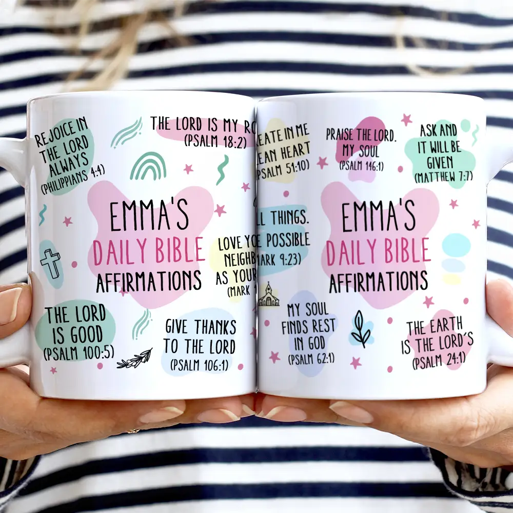 My Daily Bible Affirmations - Personalized White Edge-to-Edge Mug