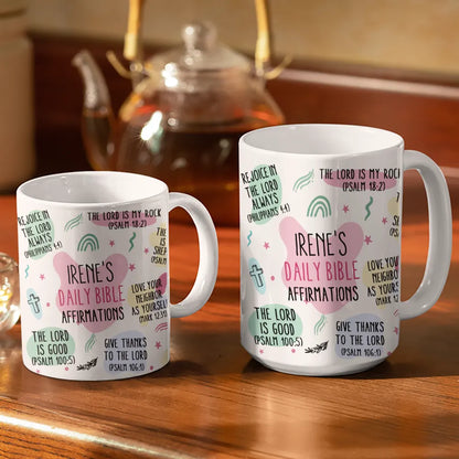 My Daily Bible Affirmations - Personalized White Edge-to-Edge Mug
