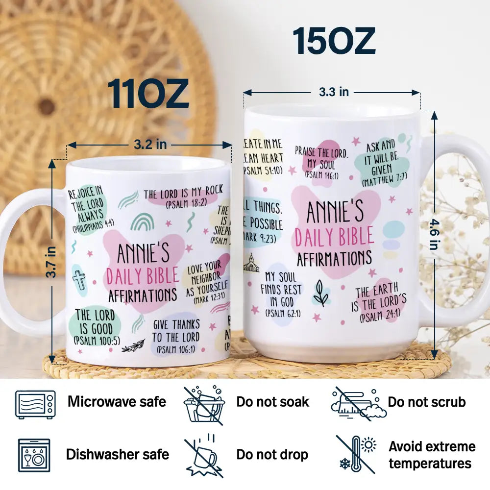 My Daily Bible Affirmations - Personalized White Edge-to-Edge Mug