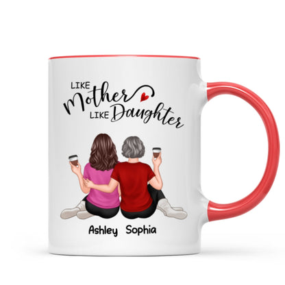Back View Embracing Women Like Mother Like Daughters Personalized Mug