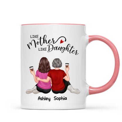 Back View Embracing Women Like Mother Like Daughters Personalized Mug