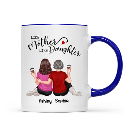 Back View Embracing Women Like Mother Like Daughters Personalized Mug