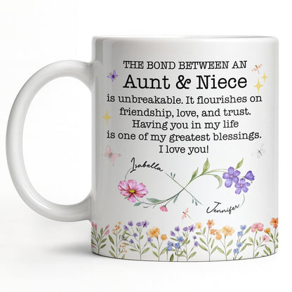 The Bond Between An Aunt And Niece, Unbreakable Relationship, Love And Friendship - Personalized Custom Coffee Mug - NCE022_MG
