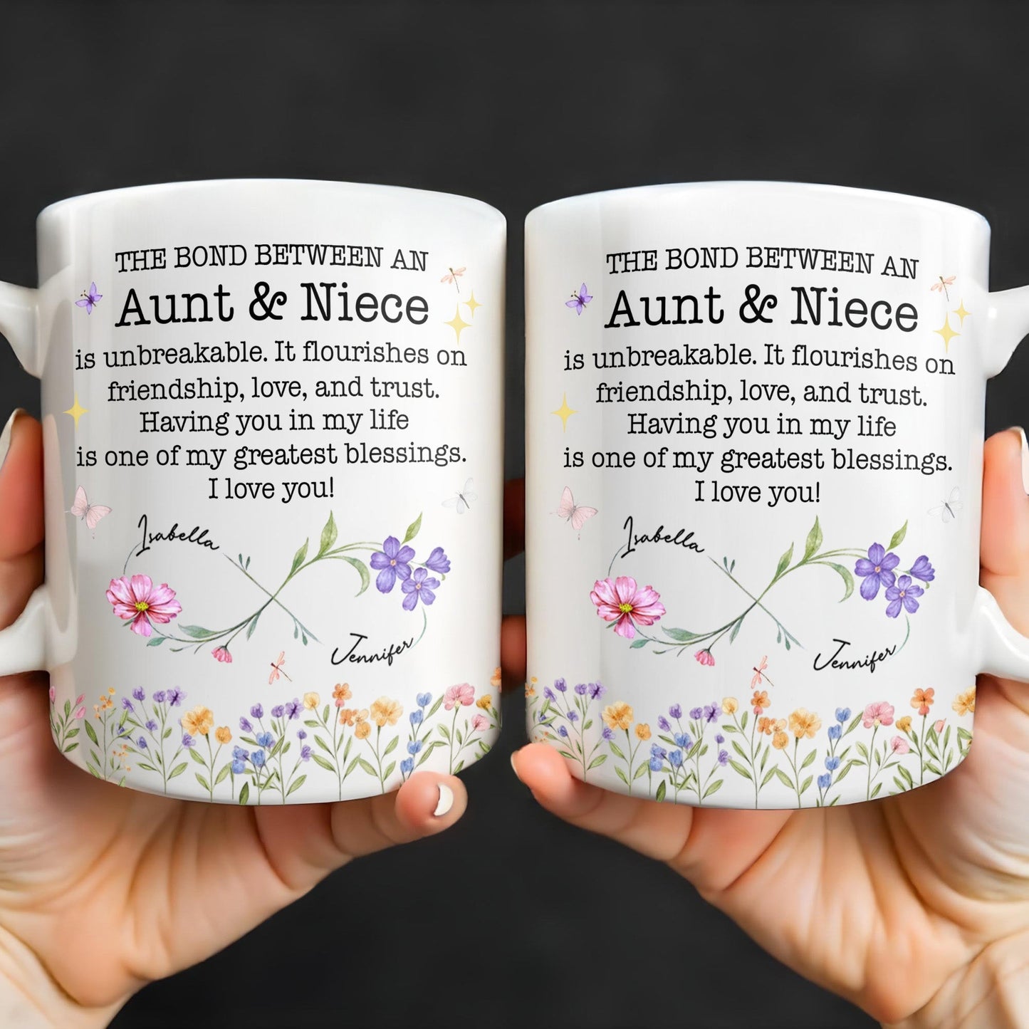The Bond Between An Aunt And Niece, Unbreakable Relationship, Love And Friendship - Personalized Custom Coffee Mug - NCE022_MG