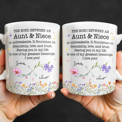The Bond Between An Aunt And Niece, Unbreakable Relationship, Love And Friendship - Personalized Custom Coffee Mug - NCE022_MG
