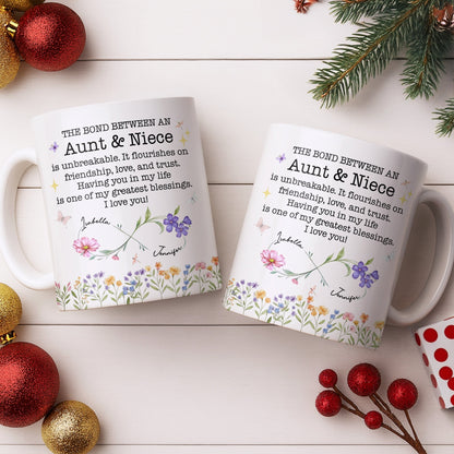 The Bond Between An Aunt And Niece, Unbreakable Relationship, Love And Friendship - Personalized Custom Coffee Mug - NCE022_MG