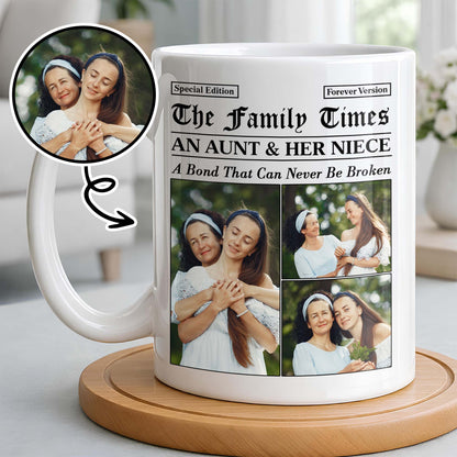 An Aunt & Her Niece, A Bond That Can Never Be Broken - Personalized Custom Coffee Mug - NCE035_MG