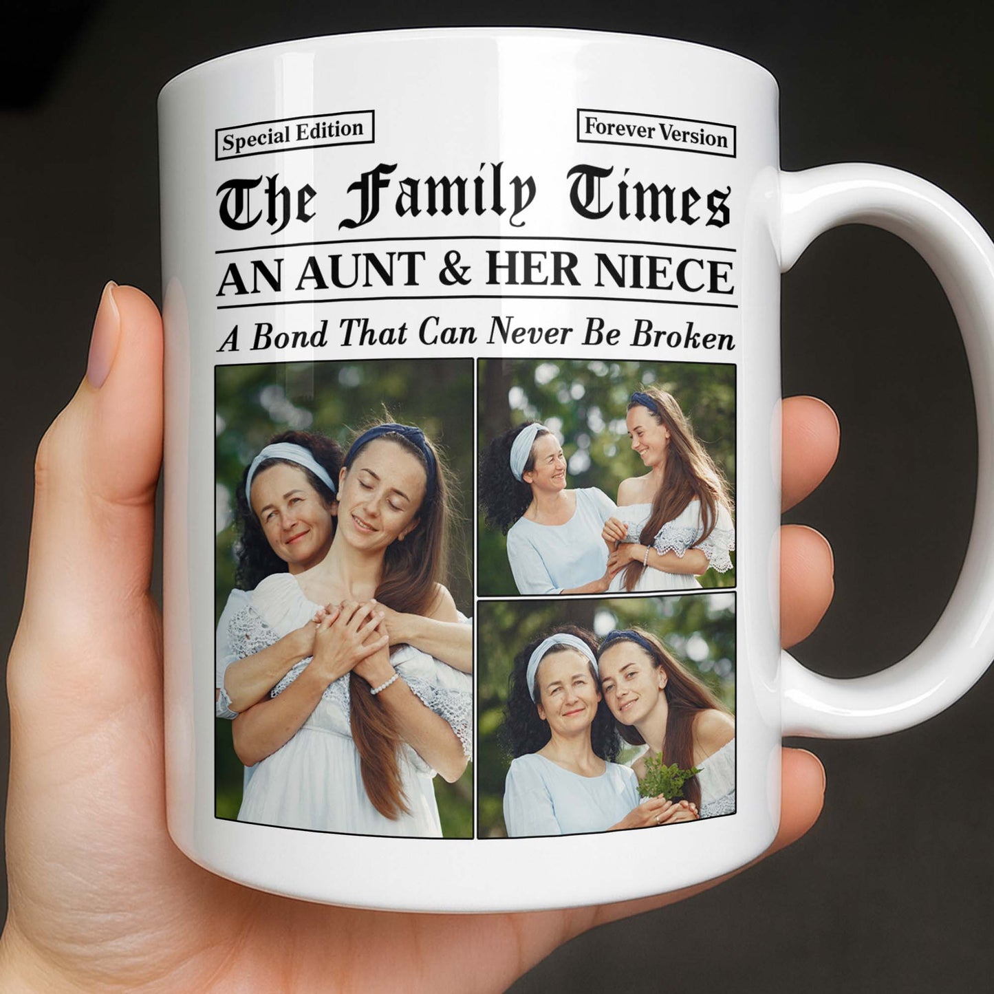 An Aunt & Her Niece, A Bond That Can Never Be Broken - Personalized Custom Coffee Mug - NCE035_MG