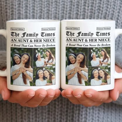 An Aunt & Her Niece, A Bond That Can Never Be Broken - Personalized Custom Coffee Mug - NCE035_MG