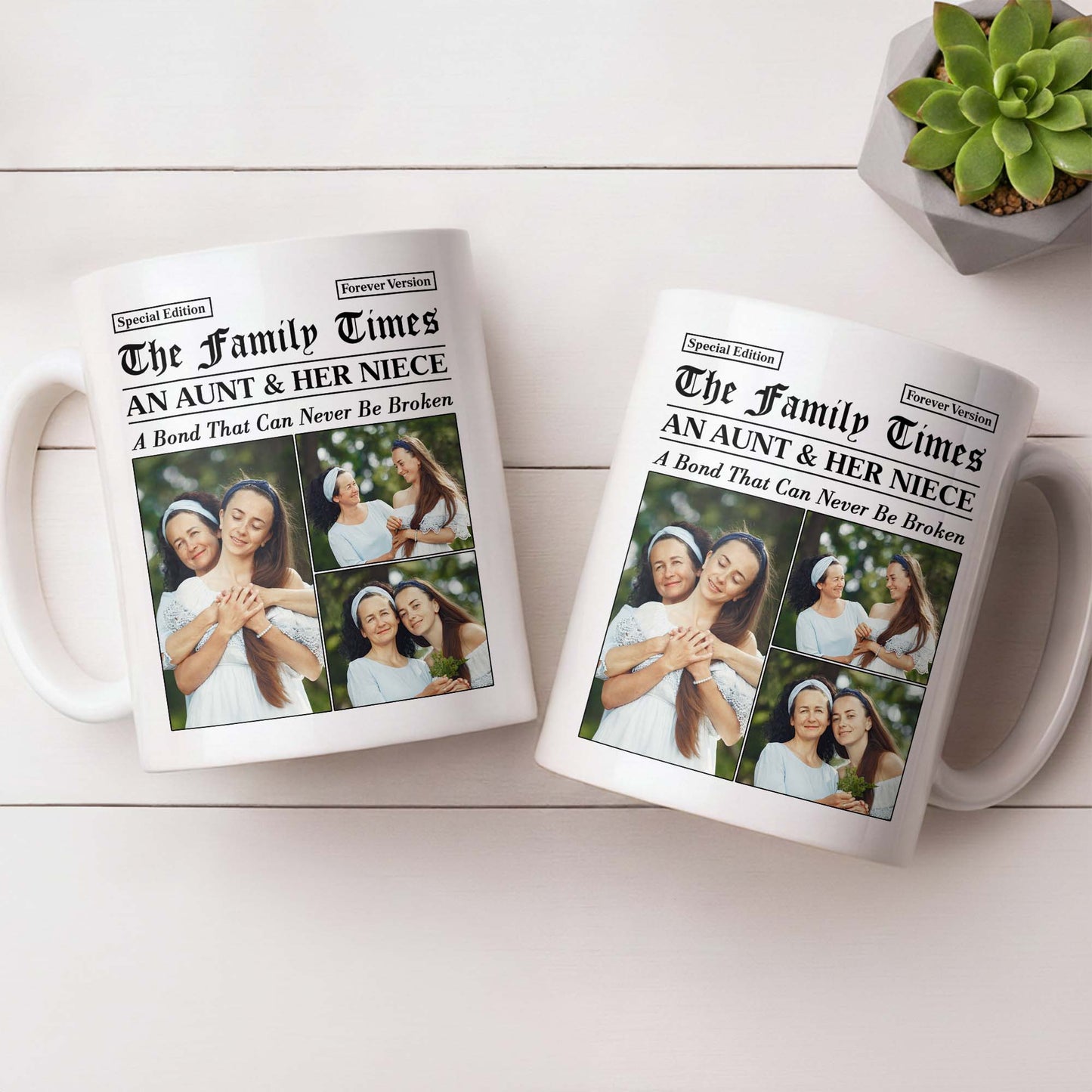An Aunt & Her Niece, A Bond That Can Never Be Broken - Personalized Custom Coffee Mug - NCE035_MG