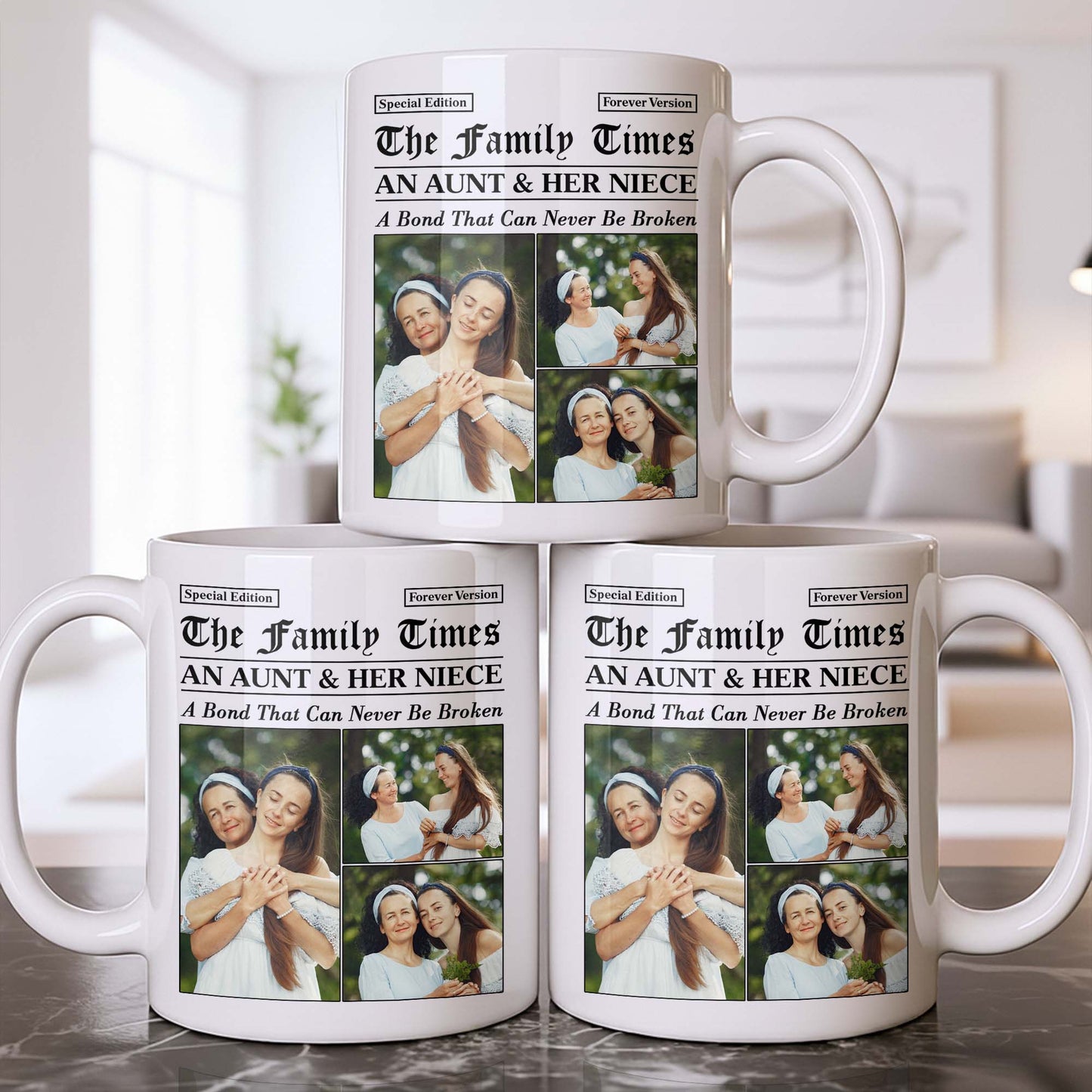 An Aunt & Her Niece, A Bond That Can Never Be Broken - Personalized Custom Coffee Mug - NCE035_MG