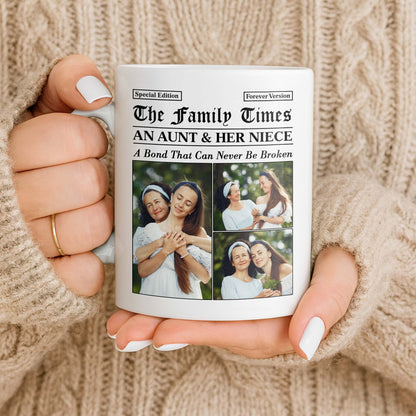 An Aunt & Her Niece, A Bond That Can Never Be Broken - Personalized Custom Coffee Mug - NCE035_MG