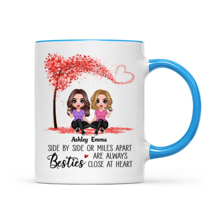 Doll Besties Sisters Sitting Miles Apart Close At Heart Personalized Mug