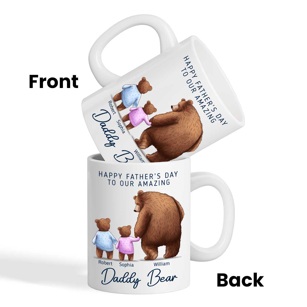 Happy Father's Day To Amazing Daddy Bear Personalized Mug