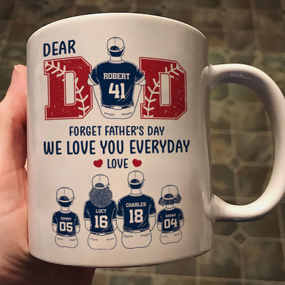 Dear Dad Forget Father's Day Personalized Mug, Gift for Baseball Dad