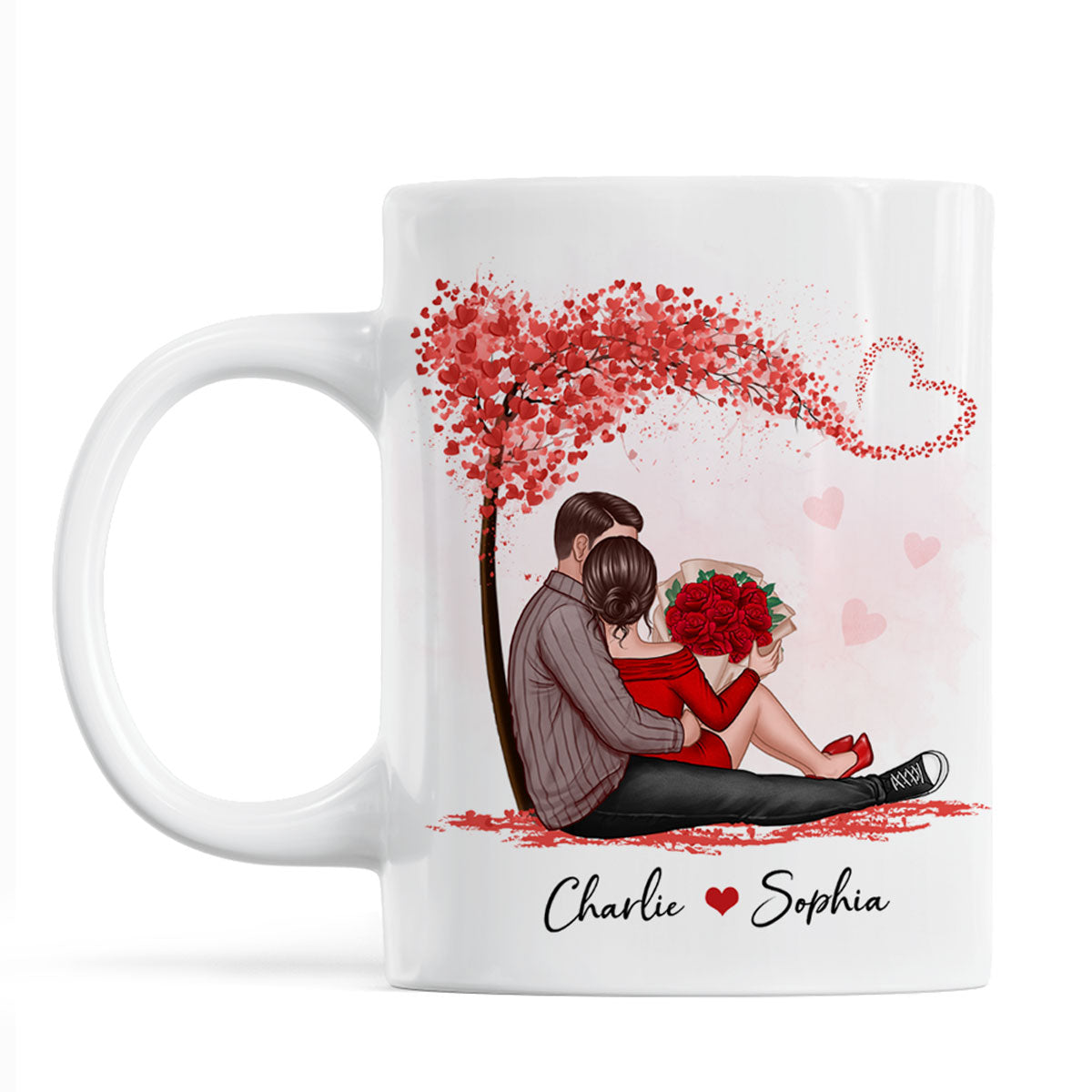 To My Husband Wife Couple Sitting Personalized Mug - Valentine's Day Gift - Anniversary Gift