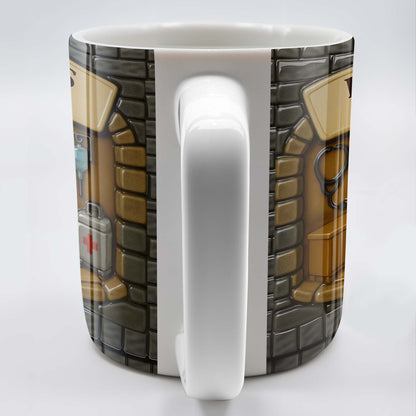 Lucia's Space, Stethoscope, Heartbeat Monitor, IV Bag, Medical Cabinet, Emergency Kit - Personalized Custom Coffee Mug - NUR004_MG