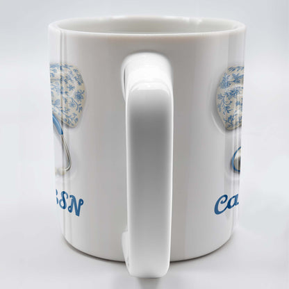 Celebrate Those Who Care, Floral Bow and Stethoscope - Personalized Custom Coffee Mug - NUR007_MG