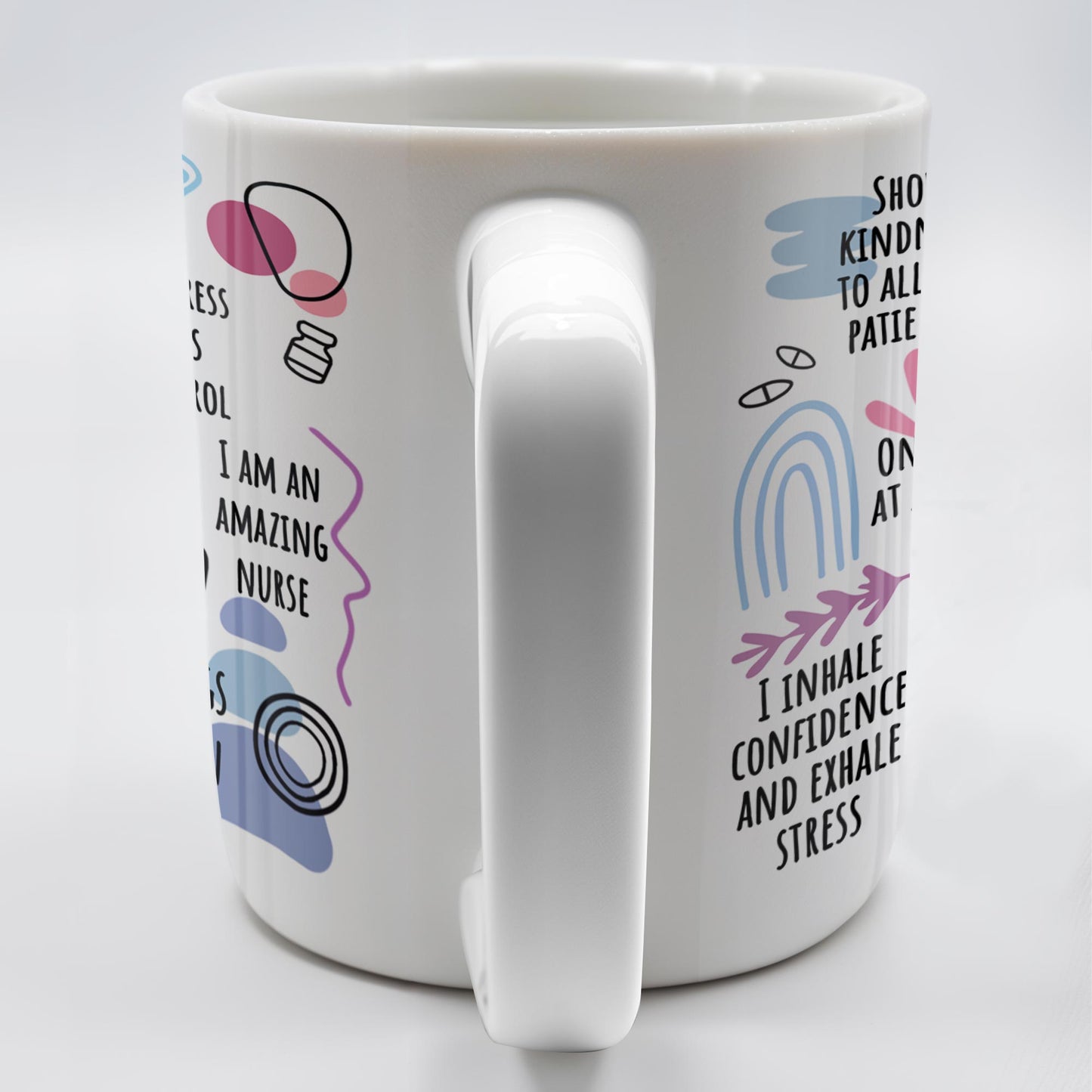 How Nurses Heal: One Step At A Time, Daily Nurse Reminders, Stethoscope, Capsule - Personalized Custom Coffee Mug - NUR012_MG