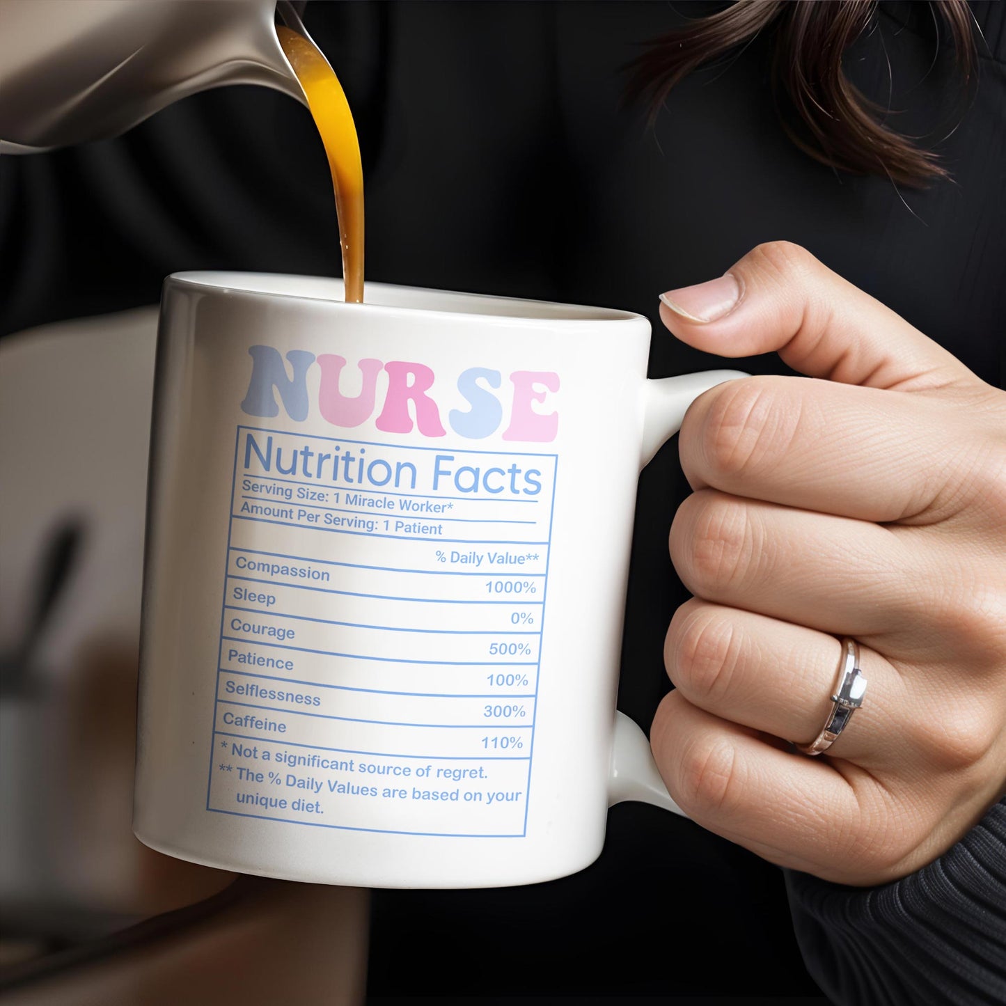In My Nurse Era, Nurse Nutrition Facts, Nurse Cap And Medical Symbols - Personalized Custom Coffee Mug - NUR013_MG