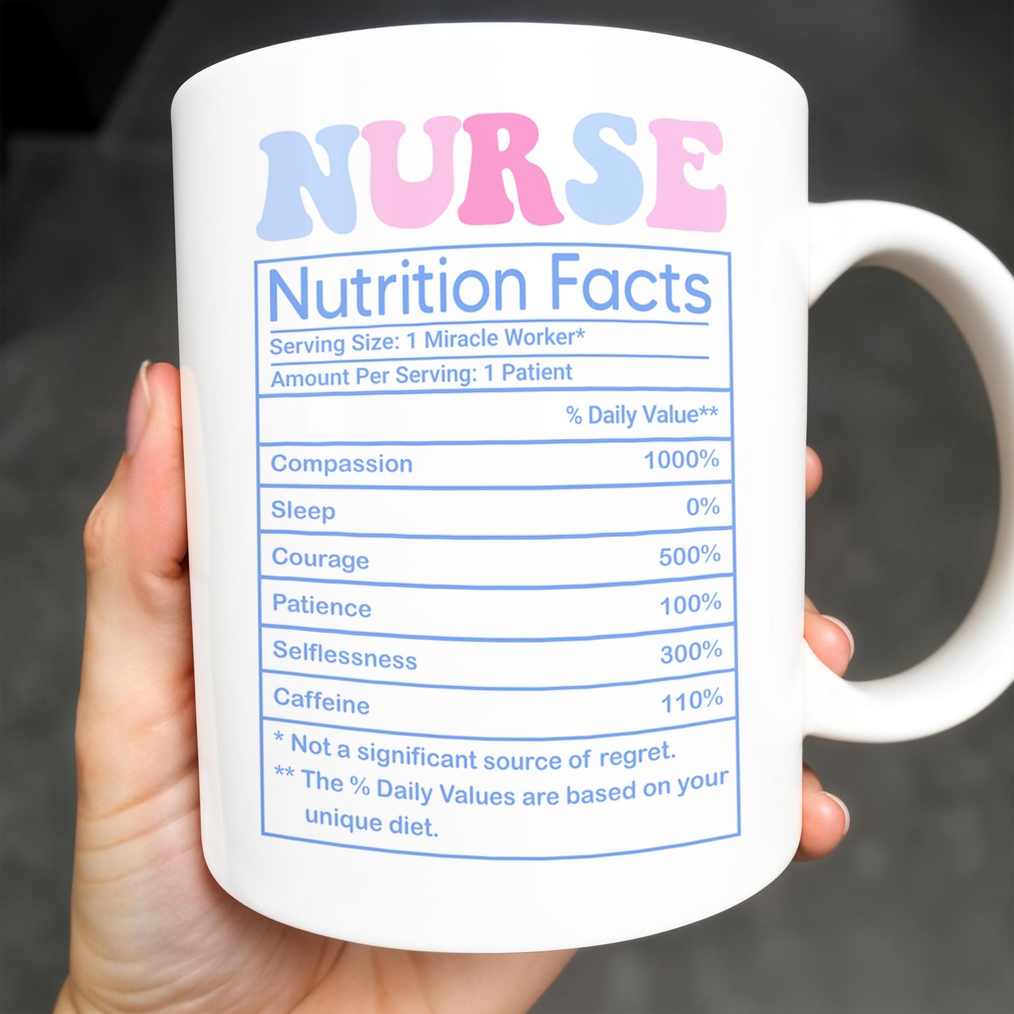 In My Nurse Era, Nurse Nutrition Facts, Nurse Cap And Medical Symbols - Personalized Custom Coffee Mug - NUR013_MG