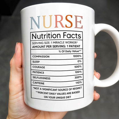 Nurse Nutrition Facts, Miracle Worker, Essential Traits - Personalized Custom Coffee Mug - NUR015_MG