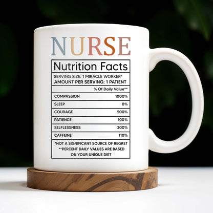 Nurse Nutrition Facts, Miracle Worker, Essential Traits - Personalized Custom Coffee Mug - NUR015_MG
