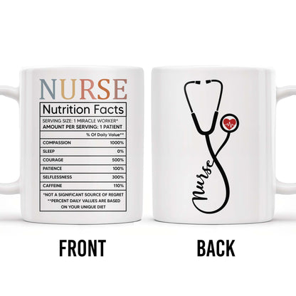Nurse, Stethoscope and Heartbeat - Personalized Custom Coffee Mug - NUR016_MG