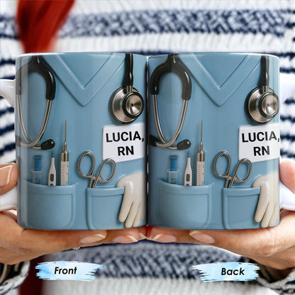 Celebrate Everyday Heroes, Stethoscope And Medical Instruments - Personalized Custom Coffee Mug - NUR021_MG