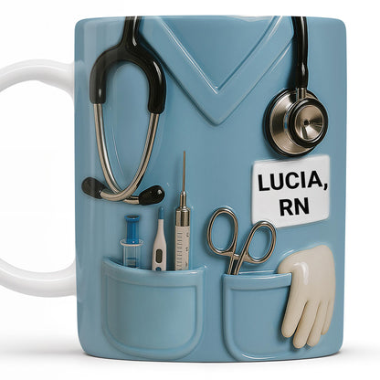 Celebrate Everyday Heroes, Stethoscope And Medical Instruments - Personalized Custom Coffee Mug - NUR021_MG