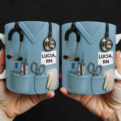 Celebrate Everyday Heroes, Stethoscope And Medical Instruments - Personalized Custom Coffee Mug - NUR021_MG