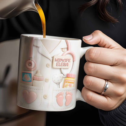 Celebrate Your Favorite Midwife With Essentials - Personalized Custom Coffee Mug - NUR034_MG