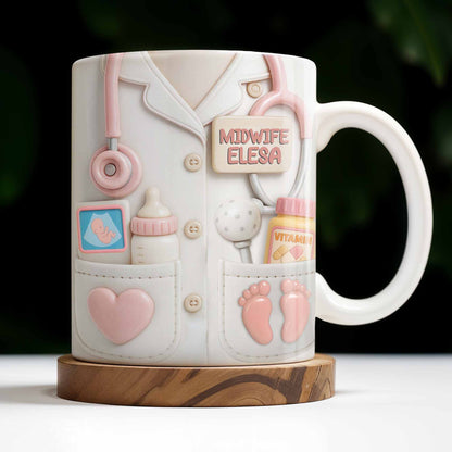 Celebrate Your Favorite Midwife With Essentials - Personalized Custom Coffee Mug - NUR034_MG
