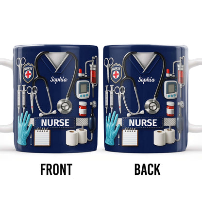 Celebrate Our Everyday Heroes, Nurse-Themed Design - Personalized Custom Coffee Mug - NUR056_MG