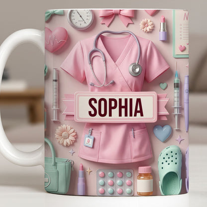 Heartfelt Gift for Dedicated Nurses - Personalized Custom Coffee Mug - NUR058_MG