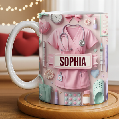 Heartfelt Gift for Dedicated Nurses - Personalized Custom Coffee Mug - NUR058_MG