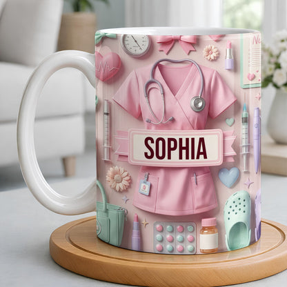 Heartfelt Gift for Dedicated Nurses - Personalized Custom Coffee Mug - NUR058_MG