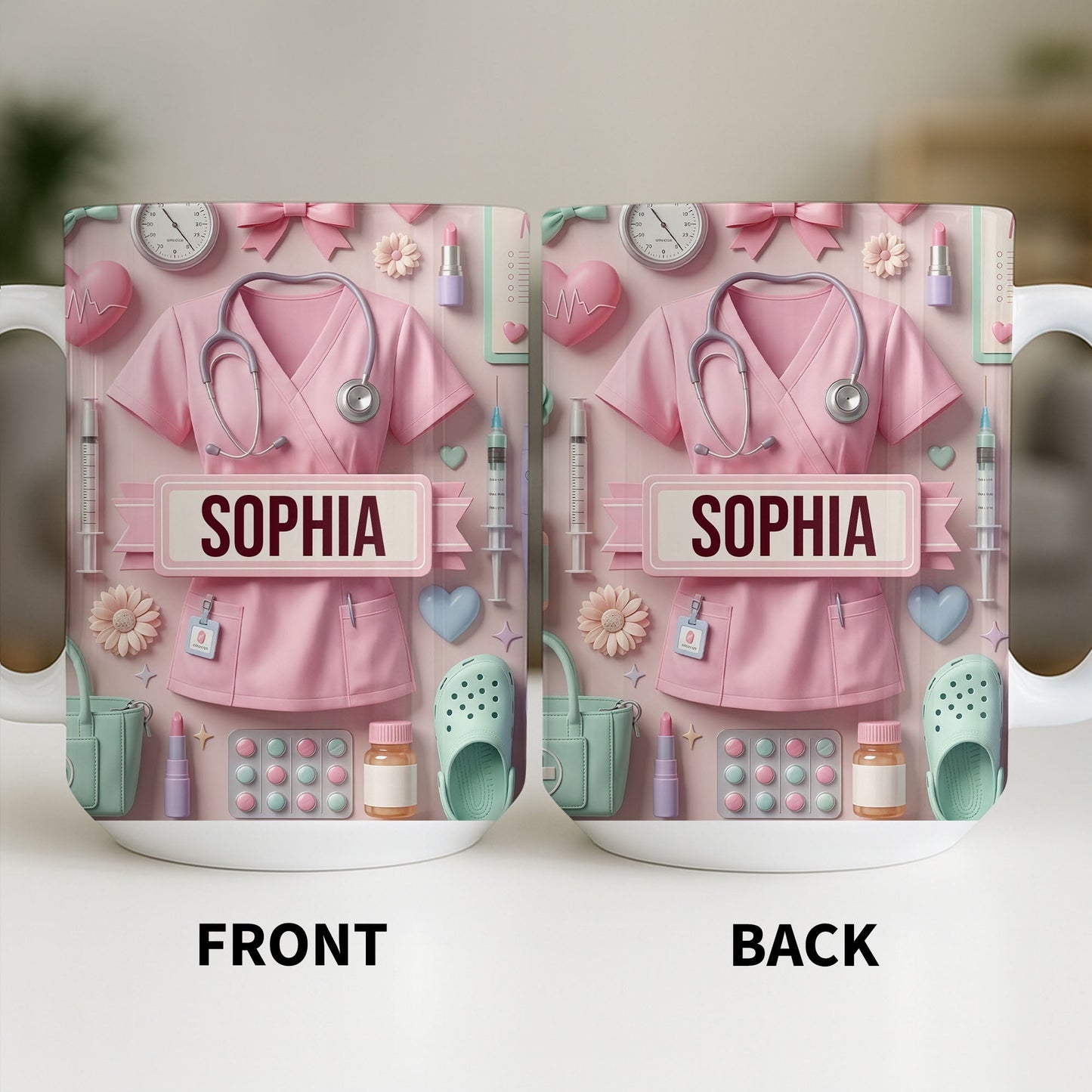Heartfelt Gift for Dedicated Nurses - Personalized Custom Coffee Mug - NUR058_MG