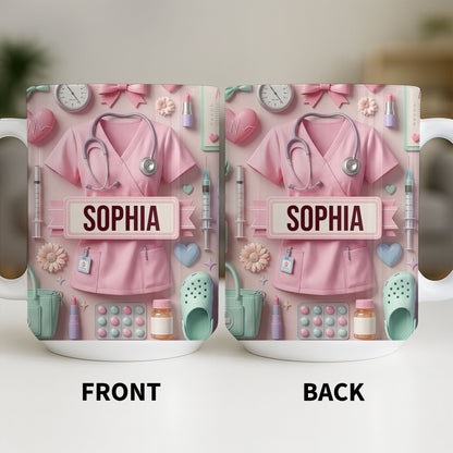 Heartfelt Gift for Dedicated Nurses - Personalized Custom Coffee Mug - NUR058_MG