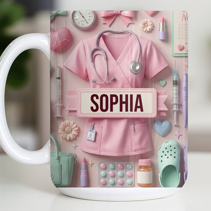 Heartfelt Gift for Dedicated Nurses - Personalized Custom Coffee Mug - NUR058_MG
