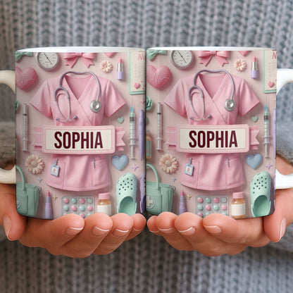 Heartfelt Gift for Dedicated Nurses - Personalized Custom Coffee Mug - NUR058_MG