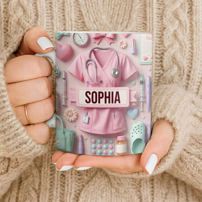 Heartfelt Gift for Dedicated Nurses - Personalized Custom Coffee Mug - NUR058_MG