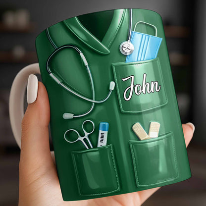 Nurse Nutrition Facts Compassion, Sleep, Courage Mug Design - Personalized Custom Coffee Mug - NUR060_MG